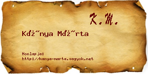 Kánya Márta névjegykártya