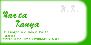 marta kanya business card
